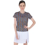 Blue Brown Leopard Women s Sports Top