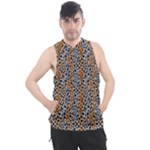 Blue Brown Leopard Men s Sleeveless Hoodie