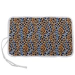 Blue Brown Leopard Pen Storage Case (S)