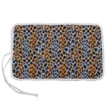 Blue Brown Leopard Pen Storage Case (M)