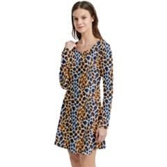 Long Sleeve Velour Skater Dress 