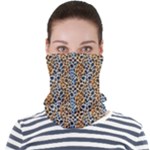 Blue Brown Leopard Face Seamless Bandana (Adult)