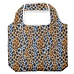 Blue Brown Leopard Premium Foldable Grocery Recycle Bag