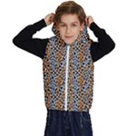 Blue Brown Leopard Kids  Stylish Hooded Puffer Vest