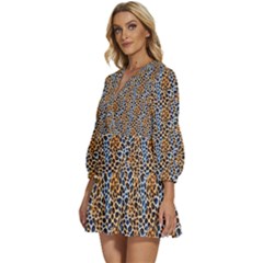 V-Neck Placket Mini Dress 