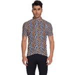Blue Brown Leopard Men s Short Sleeve Cycling Jersey
