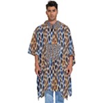 Blue Brown Leopard Men s Hooded Rain Ponchos
