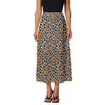 Blue Brown Leopard Classic Midi Chiffon Skirt