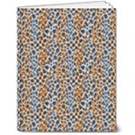 Blue Brown Leopard 7  x 9  Hardcover Notebook