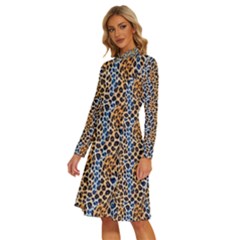 Long Sleeve Shirt Collar A-Line Dress 