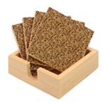 Blue Brown Leopard Bamboo Coaster Set