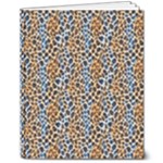 Blue Brown Leopard 8  x 10  Hardcover Notebook