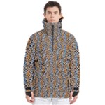Blue Brown Leopard Men s Pullover Zip Ski and Snowboard Waterproof Breathable Jacket