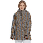 Blue Brown Leopard Women s Pullover Zip Ski and Snowboard Waterproof Breathable Jacket