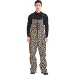 Blue Brown Leopard Men s Front Zip Ski And Snowboard Bib Pants