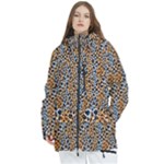 Blue Brown Leopard Women s Multi Pockets Zip Ski and Snowboard Waterproof Breathable Jacket