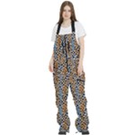 Blue Brown Leopard Women s Front Zip Ski And Snowboard Bib Pants