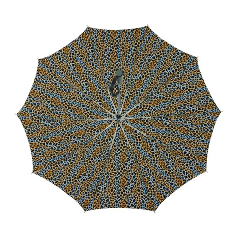 Blue Brown Leopard Automatic Folding Umbrella with Case (Large) from ArtsNow.com