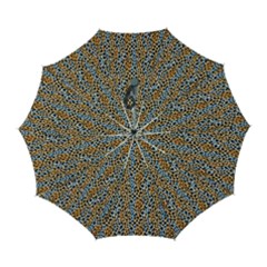 Blue Brown Leopard Automatic Folding Umbrella with Case (Large) from ArtsNow.com