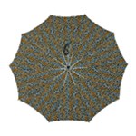 Blue Brown Leopard Automatic Folding Umbrella with Case (Large)