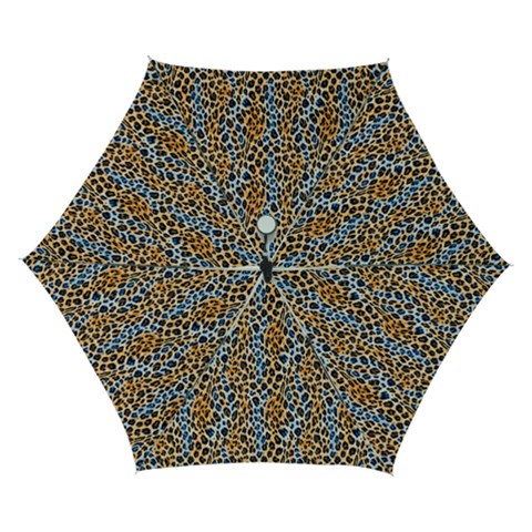 Blue Brown Leopard Automatic Folding Umbrella with Case (Small) from ArtsNow.com