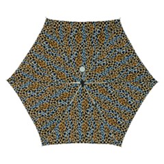 Blue Brown Leopard Automatic Folding Umbrella with Case (Small) from ArtsNow.com