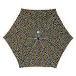 Blue Brown Leopard Automatic Folding Umbrella with Case (Small)