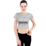 Light Grey Snake Crew Neck Crop Top
