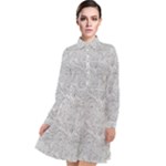 Light Grey Snake Long Sleeve Chiffon Shirt Dress