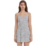 Light Grey Snake Body Wrap Sleeveless V-Neck Mini Dress