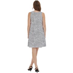 Round Neck Sleeve Casual Dress With Pockets 