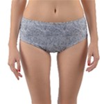 Light Grey Snake Reversible Mid-Waist Bikini Bottoms