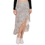Light Grey Snake Asymmetrical Ruffle Hem Skirt 