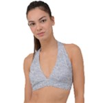Light Grey Snake Halter Plunge Bikini Top