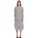 Light Grey Snake T-Shirt Midi Dress With Pockets
