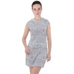 Light Grey Snake Drawstring Hooded Dress