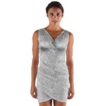 Light Grey Snake Wrap Front Bodycon Dress