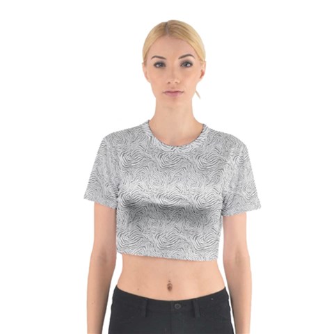 Light Grey Snake Cotton Crop Top from ArtsNow.com