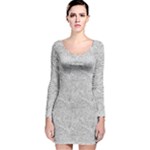 Light Grey Snake Long Sleeve Velvet Bodycon Dress