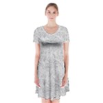 Light Grey Snake Short Sleeve V-neck Flare Dress