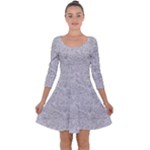 Light Grey Snake Quarter Sleeve Skater Dress