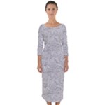 Light Grey Snake Quarter Sleeve Midi Bodycon Dress