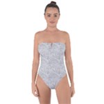 Light Grey Snake Tie Back One Piece Swimsuit