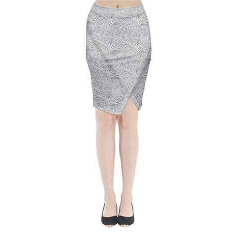 Light Grey Snake Midi Wrap Pencil Skirt from ArtsNow.com