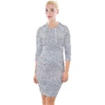 Light Grey Snake Quarter Sleeve Hood Bodycon Dress