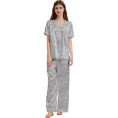 Short Sleeve Satin Pajamas Set With Pockets 