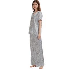 Short Sleeve Satin Pajamas Set With Pockets 