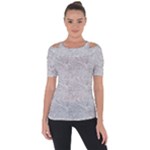 Light Grey Snake Shoulder Cut Out Short Sleeve Top
