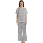 Light Grey Snake Short Sleeve Long Pants Satin Pajamas Set