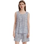 Light Grey Snake Sleeveless Cozy Lounge Set 